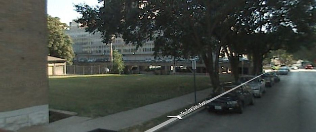 view of the site from Taylor prior to San Luis demolition