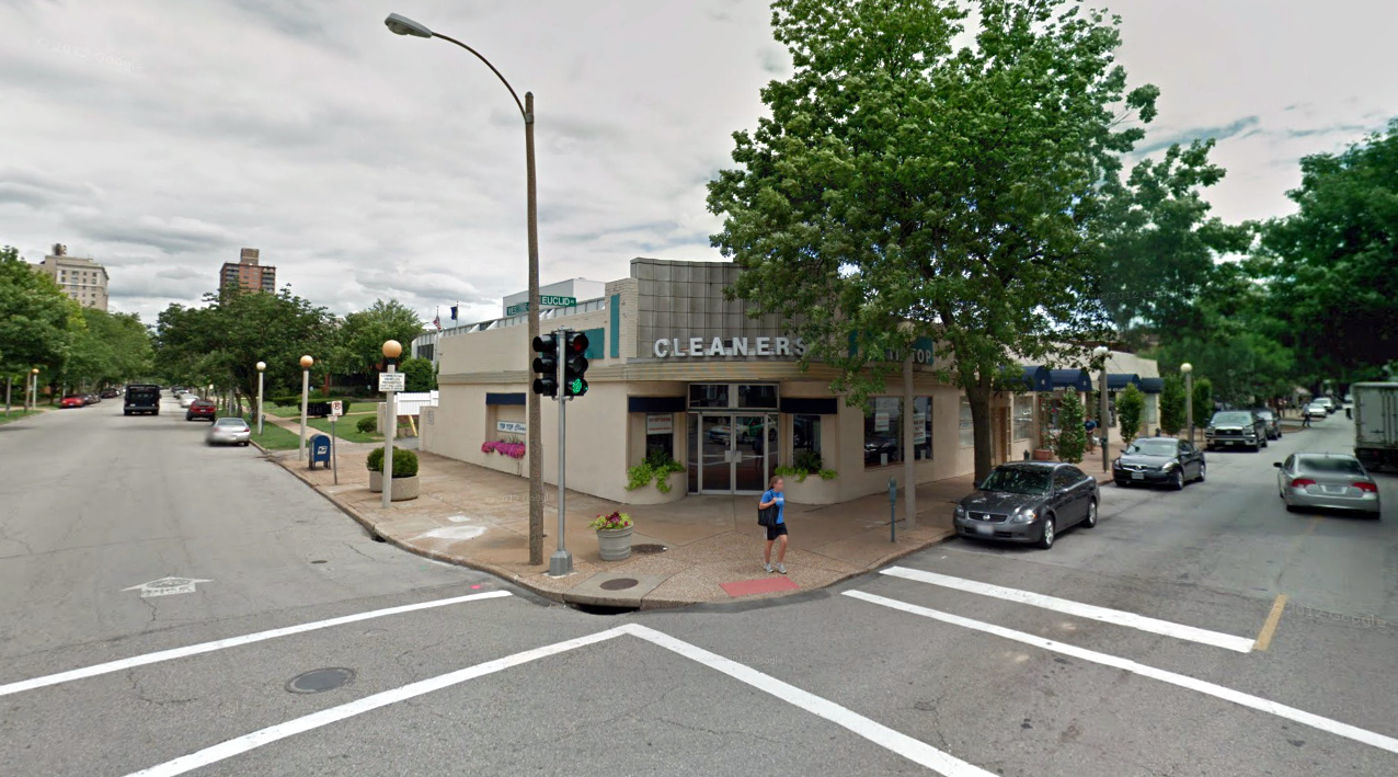 SE corner West Pine and Euclid