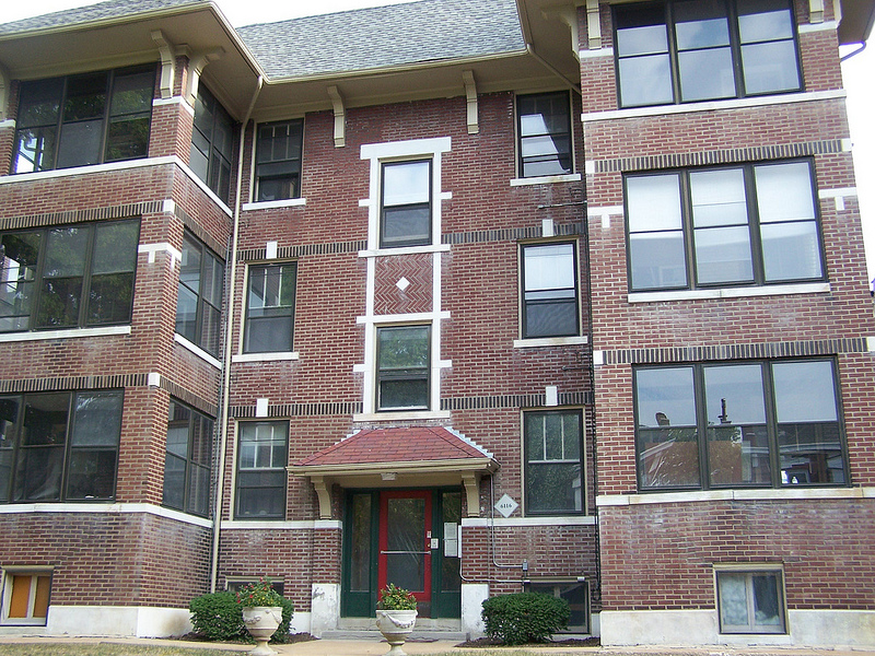 Twelve-Unit Building in Skinker-DeBaliviere Under Rehab (6116 Pershing)