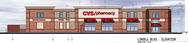 CVS Finally Gets Its Lindell Boulevard Store, Elliptical AAA Building Remains