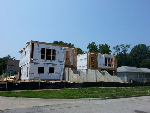 Two New Single Family Homes Going Up in Lindenwood Park (7034 and 7038 Mardel)