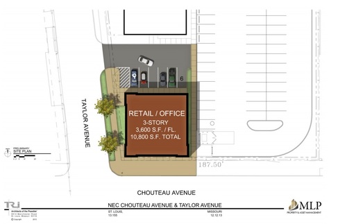 Three Story Retail/Office Building Proposed for Chouteau and Taylor in Forest Park Southeast (904-920 S. Taylor)