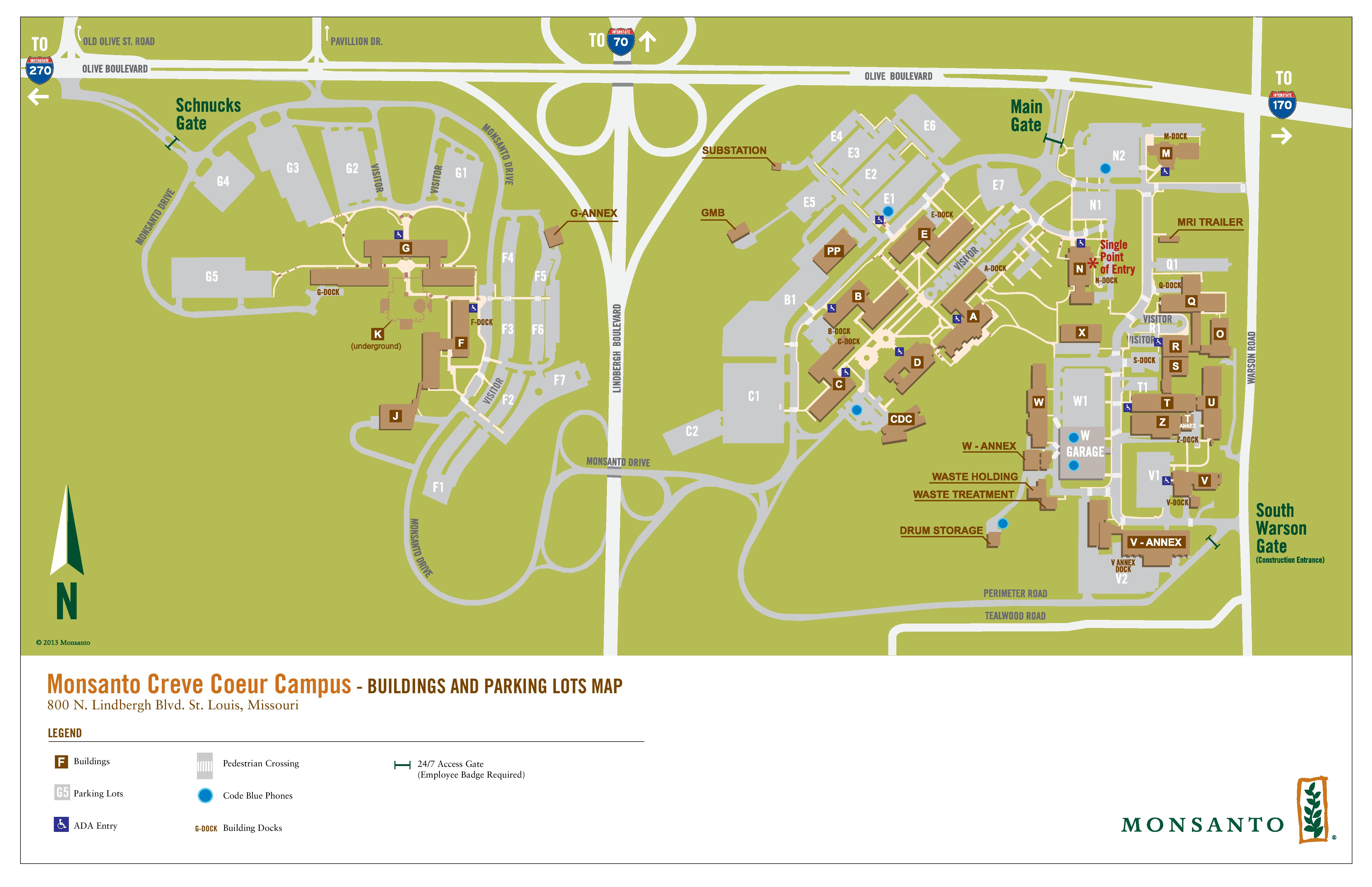 Monsanto campus map
