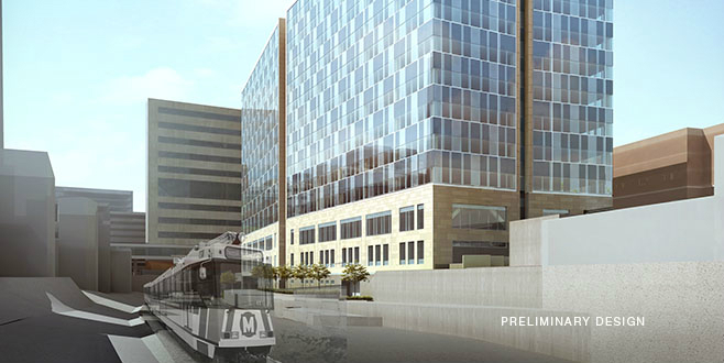 Plans Updated for 500,000 SqFt WU/BJC at CWE MetroLink Station
