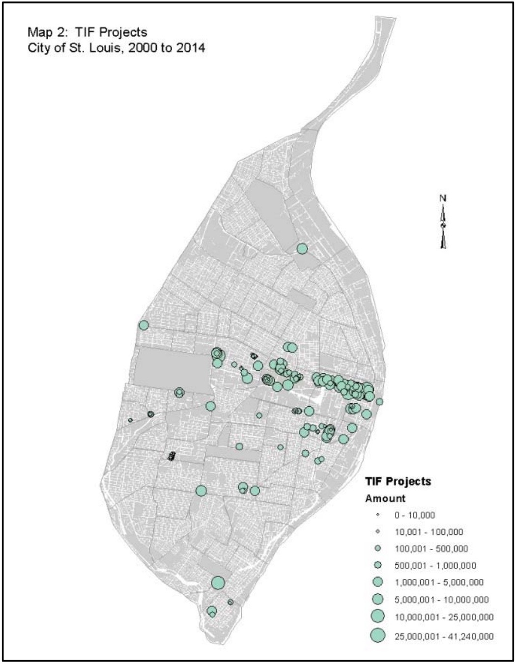 STL TIF projects map