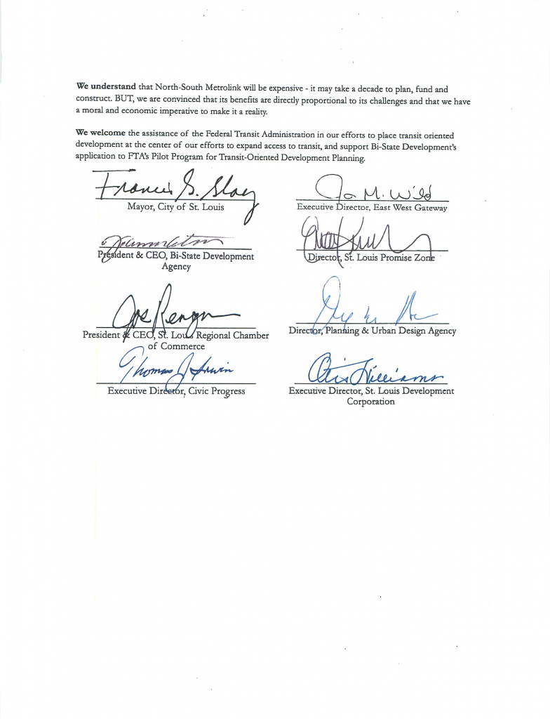 Regional Letter of Support for N-S Metro