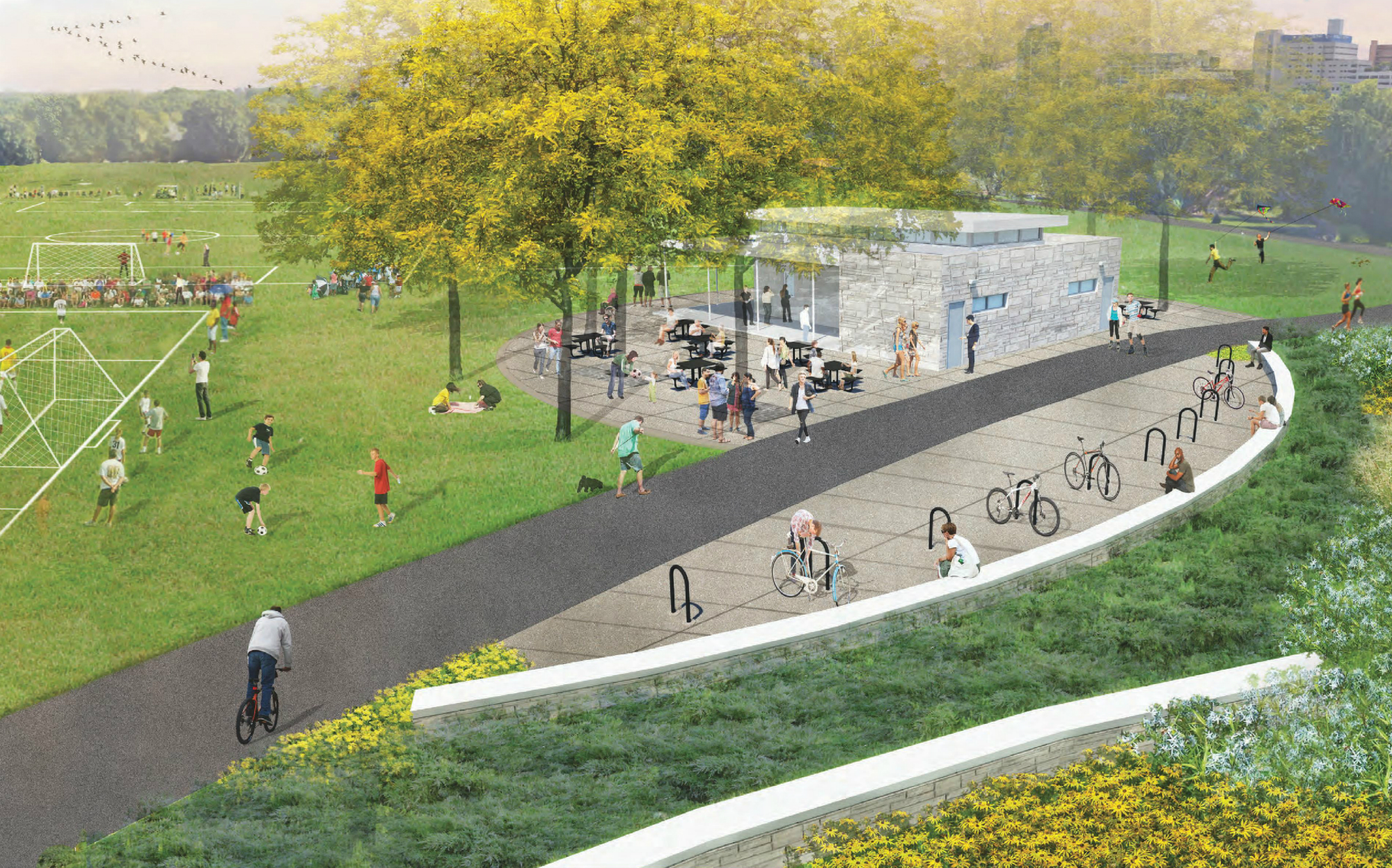 Central Fields_confort station and concessions