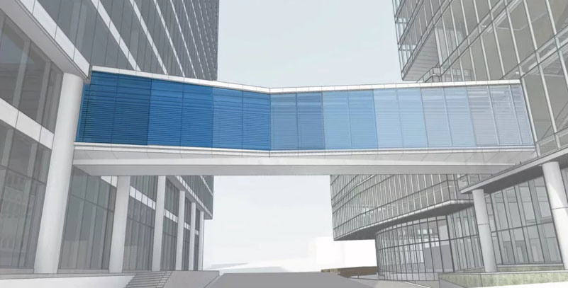 Centene HQ skybridge over Hanley submitted for approval